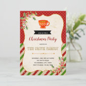 Kerst theepartij uitnodiging (Staand voorkant)