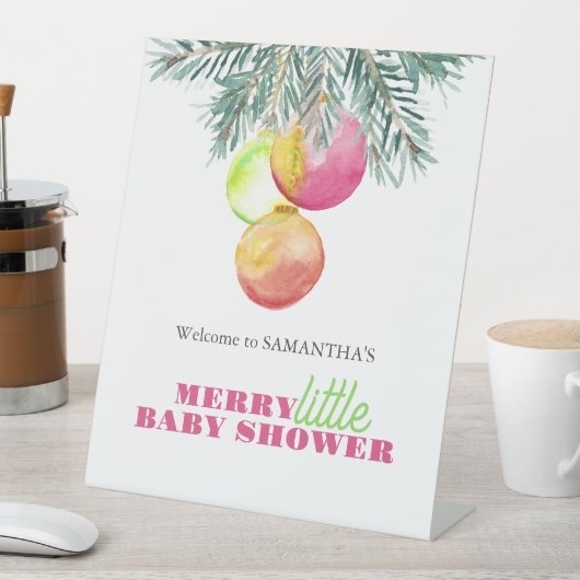 Kerst thema Baby shower borden Reclamebord Met Voetstuk (Insitu)