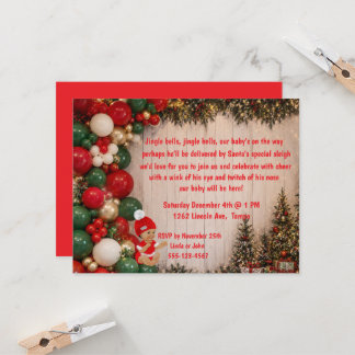 Kerst Thema Baby Shower Digitale Download Kaart