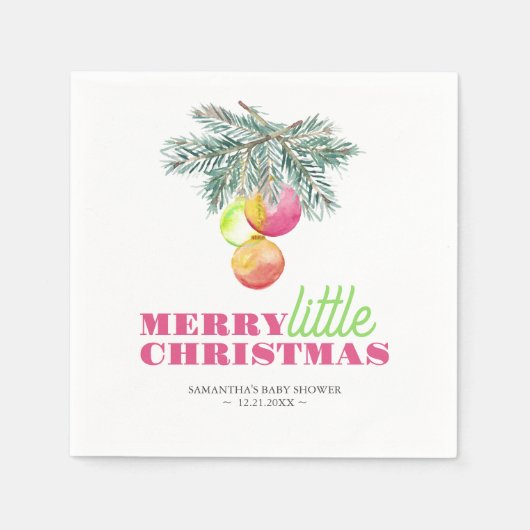 Kerst thema Baby shower servetten (Voorkant)