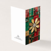 Kerst Thema Bloem Vitrail Mozaïek gebroken glas Kaart (Buitenkant)
