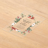 Kerst Thema Bloemen Lijst Vakantie Party Acryl Uitnodigingen (Laagn)