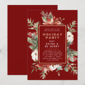 Kerst Thema Bloemen Lijst Vakantie Party Kaart (Voorkant / Achterkant)