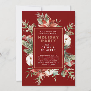 Kerst Thema Bloemen Lijst Vakantie Party Kaart