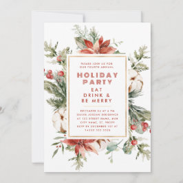 Kerst Thema Bloemen Lijst Vakantie Uitnodigen Kaart