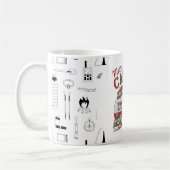 Kerst thema camping koffiemok (Links)