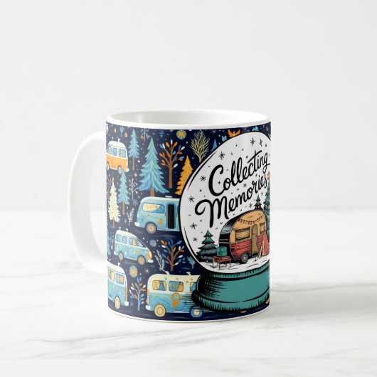 Kerst thema camping koffiemok (Voorkant links)