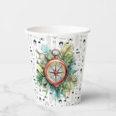 Kerst thema camping papieren bekers (Voorkant)