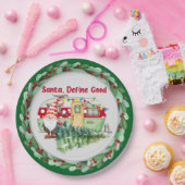 Kerst thema camping papieren bordje (Feest)