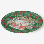 Kerst thema camping papieren bordje (Gekanteld)