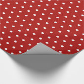 Kerst Thema Classic Rood en Wit Stippen Cadeaupapier (Hoek)