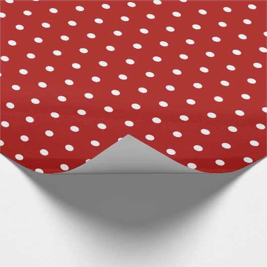 Kerst Thema Classic Rood en Wit Stippen Cadeaupapier (Hoek)
