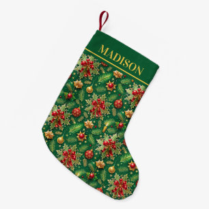 Kerst Thema Festieve Kleurrijk Patroon Kleine Kerstsok