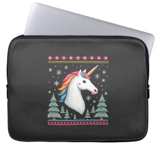 Kerst Thema Gebreide Eenhoorn Eenhoorns T-Shirt ( Laptop Sleeve