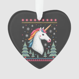 Kerst Thema Gebreide Eenhoorn Eenhoorns T-Shirt ( Ornament