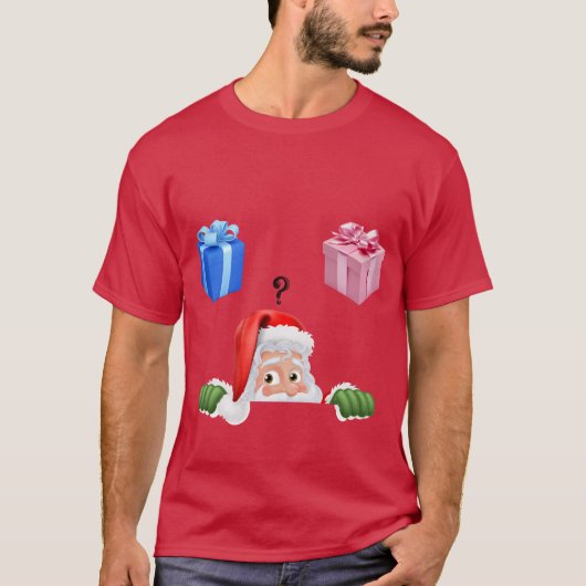 Kerst thema Gender Reveal Tshirt voor mannen (Voorkant)