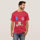 Kerst thema Gender Reveal Tshirt voor mannen (Voorkant volledig)