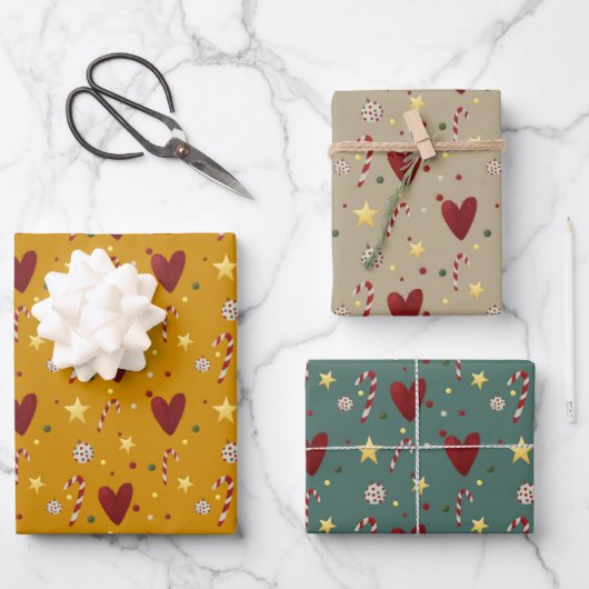 Kerst Thema Hand-getekend Naadloos Patroon Inpakpapier Vel (Voorkant)