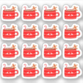 Kerst Thema Heet Chocolade Decoratie Sticker (Voorkant)
