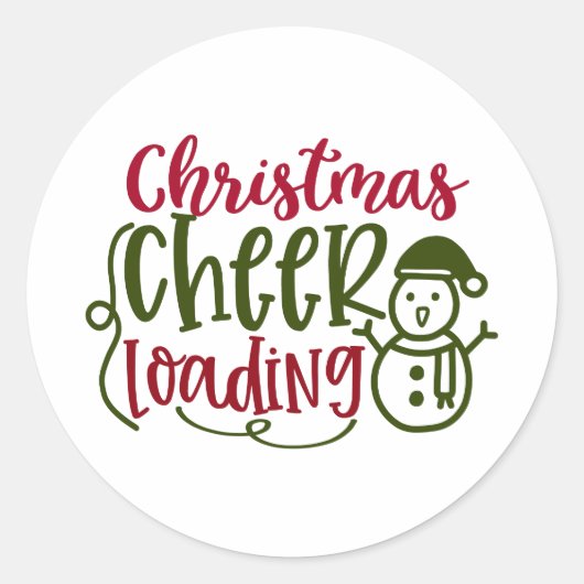 Kerst Thema: Kerst Cheer Loading Ronde Sticker (Voorkant)