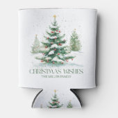 Kerst Thema Kerst Wensen Retro Typografie Blikjeskoeler (Voorkant)