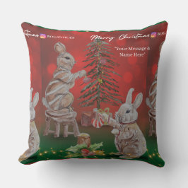 Kerst Thema Konijn Boganhues Ambachtelijke Prints Kussen
