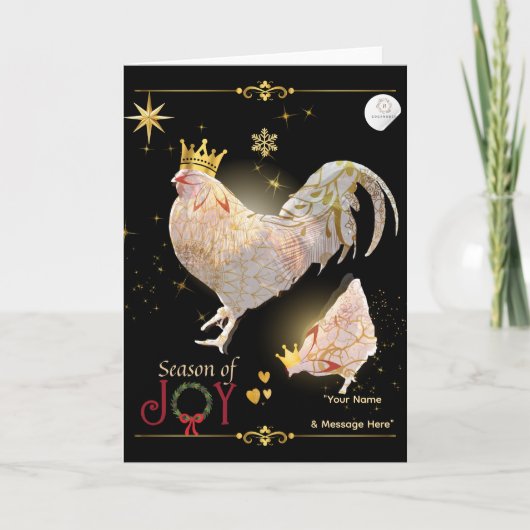 Kerst Thema Luxe Print Boganhues Kaart (Voorkant)