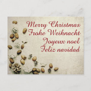 Kerst Thema met Walnoten Wenskaarten Briefkaart
