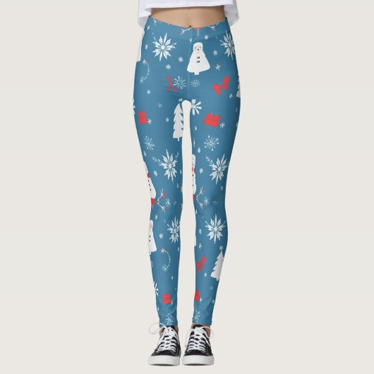Kerst Thema Naadloos patroon Leggings (Voorkant)