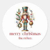 Kerst Thema Notenkraker Retro Typografie 2 Ronde Sticker (Voorkant)