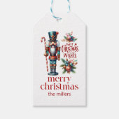 Kerst Thema Notenkraker Retro Typografie Wijn L Cadeaulabel (Voorkant)