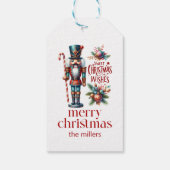 Kerst Thema Notenkraker Retro Typografie Wijn L Cadeaulabel (Achterkant)