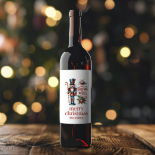 Kerst Thema Notenkraker Retro Typografie Wijn L Etiket