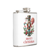 Kerst Thema Notenkraker Snoep Cane Aangepaste teks Heupfles (Rechts)