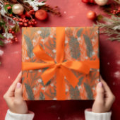 Kerst thema patroon groen witte bloemen cadeaupapier