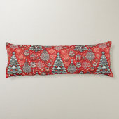 Kerst-thema patroon met bomen, sneeuwvlokken lichaamskussen (Achterkant)