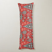 Kerst-thema patroon met bomen, sneeuwvlokken lichaamskussen (Achterkant (Verticaal))