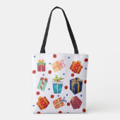 Kerst thema Polka Dots en geschenken Tote Bag (Achterkant)