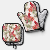 Kerst thema Pothouder Ovenwant & Pannenlap Set (Voorkant / Achterkant)