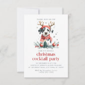 Kerst Thema Puppy Kerst Cocktail Party Bedankkaart (Voorkant)