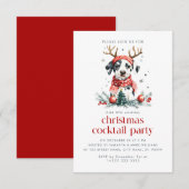 Kerst Thema Puppy Kerst Cocktail Party Bedankkaart (Voorkant / Achterkant)