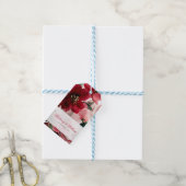 Kerst Thema Rood Bloemstuk Bruiloft Cadeaulabel (Met Touw)