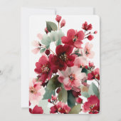 Kerst Thema Rood Bloemstuk Bruiloft Kaart (Achterkant)