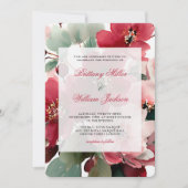 Kerst Thema Rood Bloemstuk Bruiloft Kaart (Voorkant)