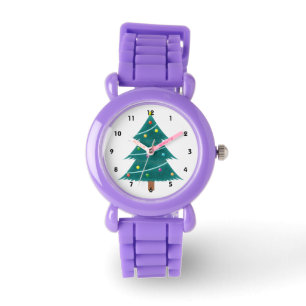 Kerst thema rood glitter horloge