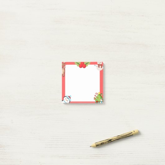 Kerst thema schattige post-it notities post-it® notes (Op bureau)