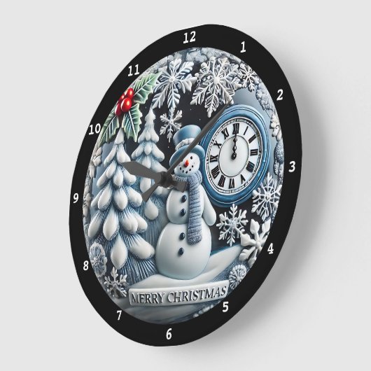 Kerst-thema sneeuwman en Winter Forest Scene Grote Klok (Hoek)