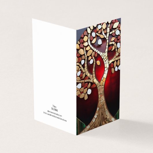 Kerst Thema Tree of Life mozaïek gebroken glas Kaart (Buitenkant)