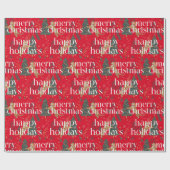 Kerst Thema Trees & Tijgers Witte Typografie Cadeaupapier (Vlak)