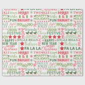 Kerst thema typografie patroon cadeaupapier (Vlak)